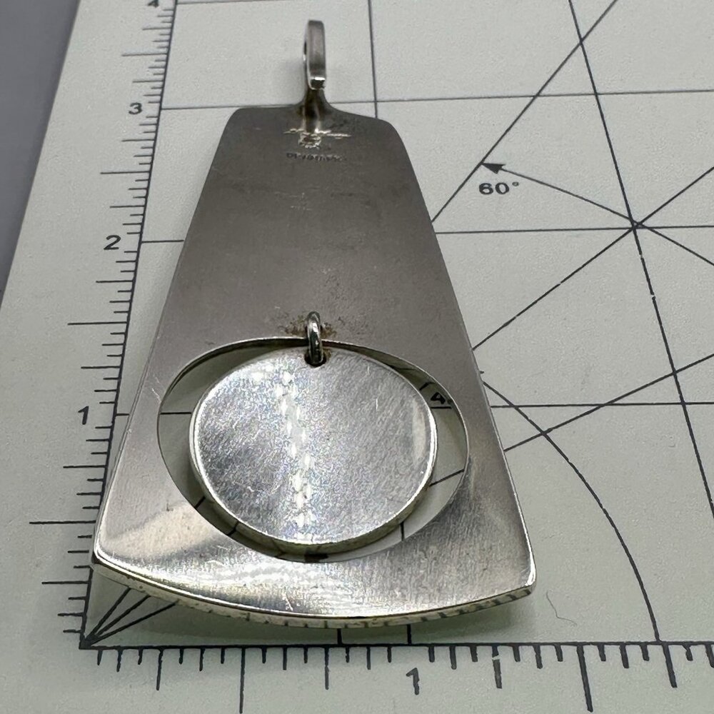 Hans Hansen Denmark #367 Kinetic Pendant 925S Sterling Silver Modernist Signed - Picture 10 of 15